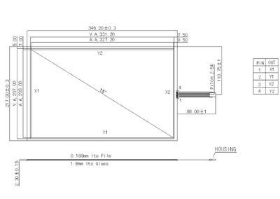 触控产品 15寸四线电阻触摸屏，进口材料免费开模，厂家直供价格最优
